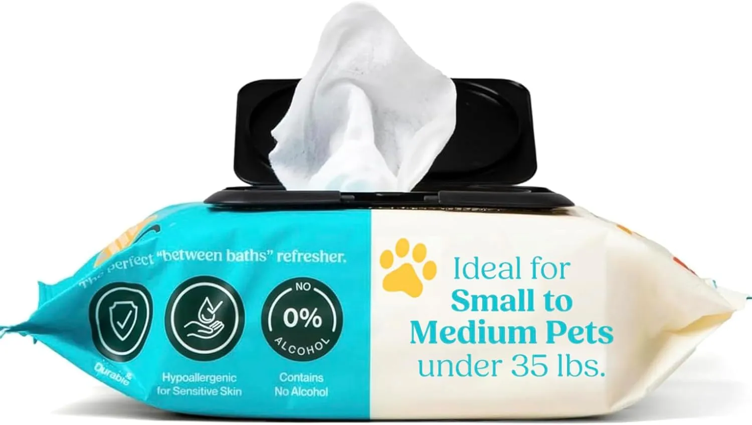 400ct Premium Dog & Cat Pet Wipes for Small/Medium Size Pets Cleans Pet Paws Ears Fur Butt & Anal Gland No-Rinse Solution Gentle Deodorizing Hypoallergenic - Unscented