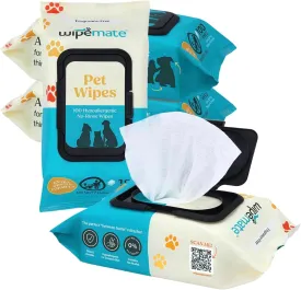 400ct Premium Dog & Cat Pet Wipes for Small/Medium Size Pets Cleans Pet Paws Ears Fur Butt & Anal Gland No-Rinse Solution Gentle Deodorizing Hypoallergenic - Unscented
