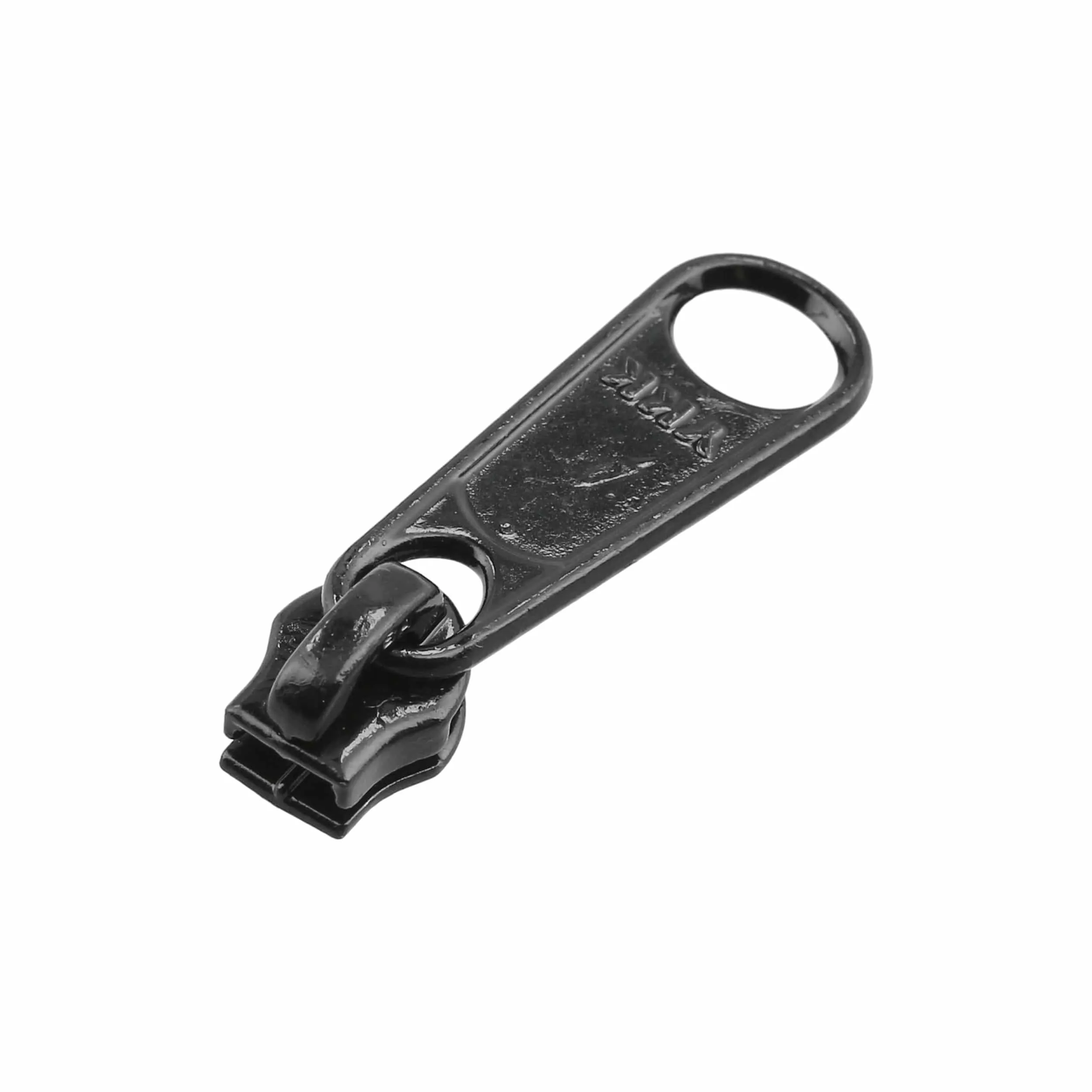 #4.5 Black, Coil, YKK Long Tab Semi-Swivel Slider, Zinc Alloy, #4.5C-1-BLK