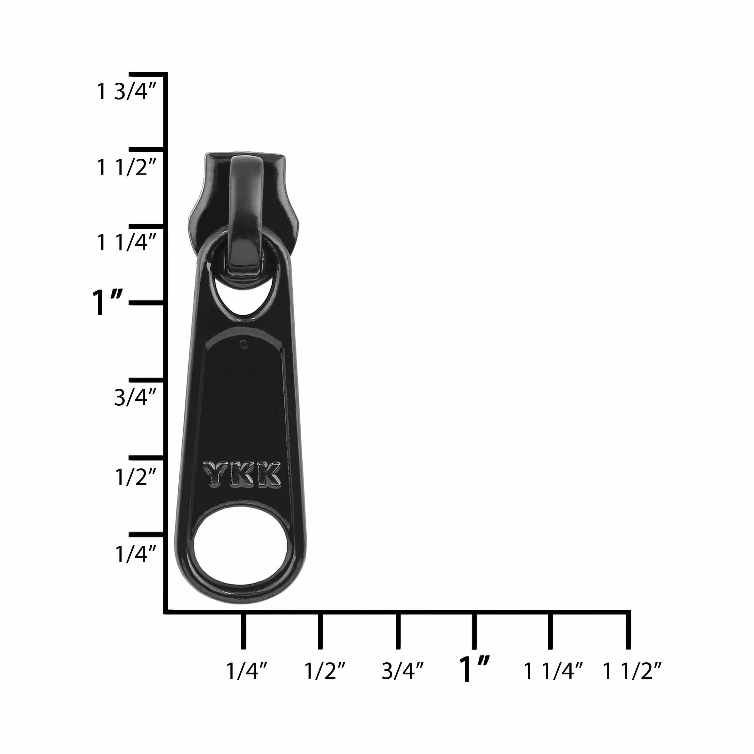 #4.5 Black, Coil, YKK Long Tab Semi-Swivel Slider, Zinc Alloy, #4.5C-1-BLK