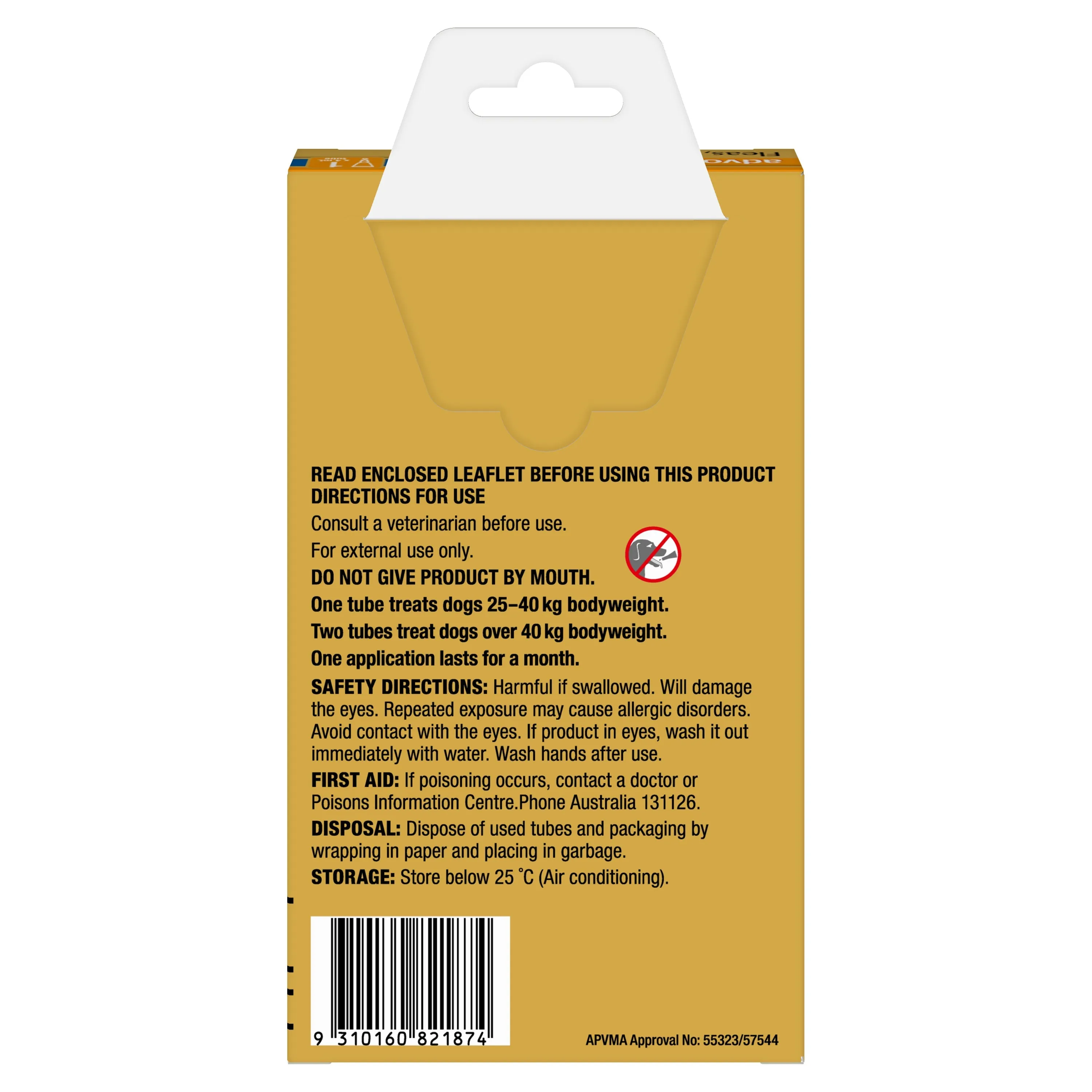 Advocate Flea Heartworm and Worm Treatment for Dogs 25kg Blue 1 Pack