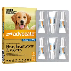 Advocate Flea Heartworm and Worm Treatment for Dogs 25kg Blue 6 Pack^^^
