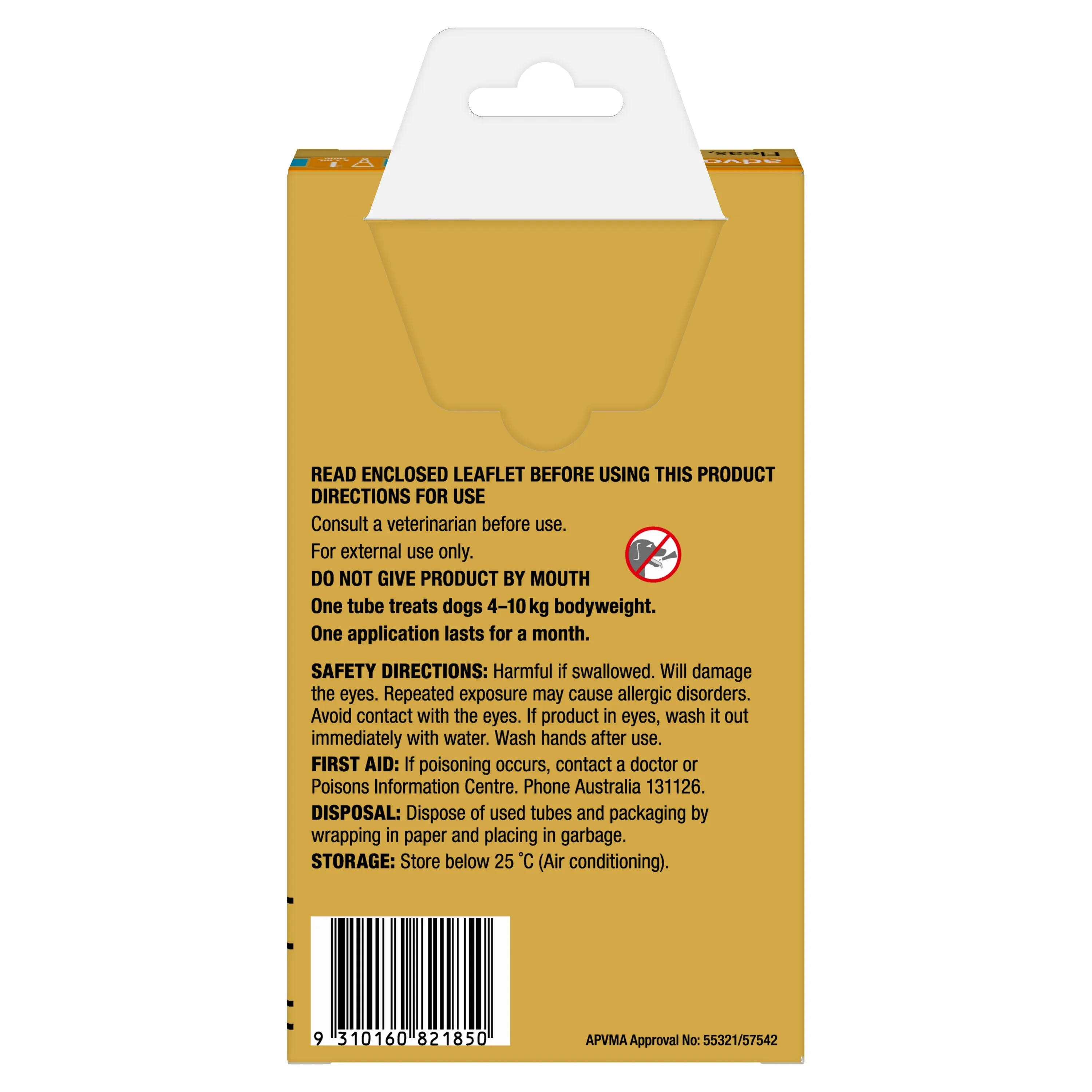 Advocate Flea Heartworm and Worm Treatment for Dogs 4-10kg Aqua 1 Pack