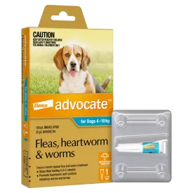 Advocate Flea Heartworm and Worm Treatment for Dogs 4-10kg Aqua 1 Pack^^^