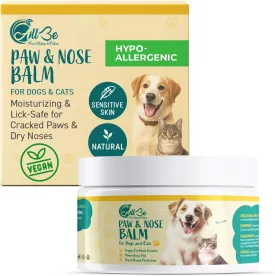 ALLBE Dog Paw & Nose Pad Balm, Moistrizing Lick Friendly Formula for Cracked Paws & Dry Noses, Dog Paw Balm for Cold Weather & Winter, Moisturizer & Protector, Paws Care For Active Dogs & Cats, 1.7 Oz