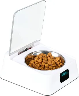 Automatic Pet Feeder, Infrared Sensor Lid Opening Smart Dog Cat Feeder with Removable Food Bowls, Digital Display, Prevent Food Pollution, Battery Powered