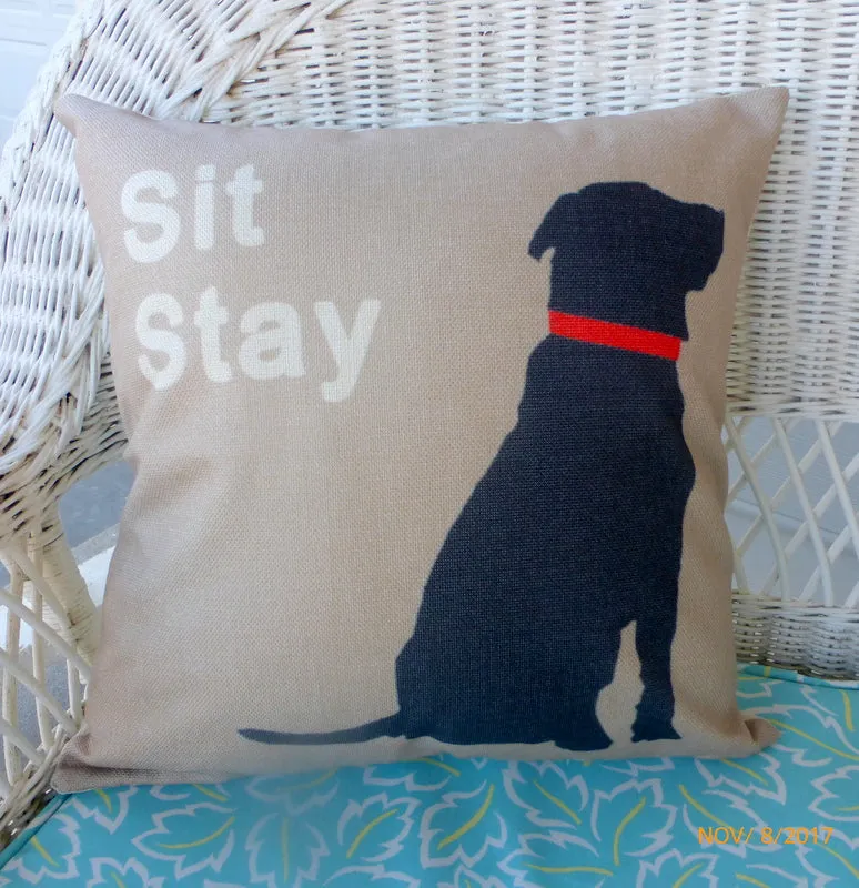 Black Lab Pillow Cover, Dog Pillow cover, gift for him