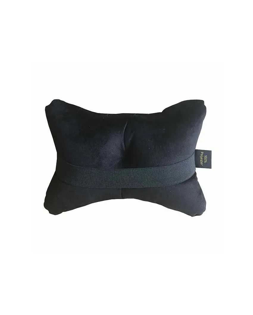 Black Velvet 2 Car Pillows With 2 Neck Rest Pillows