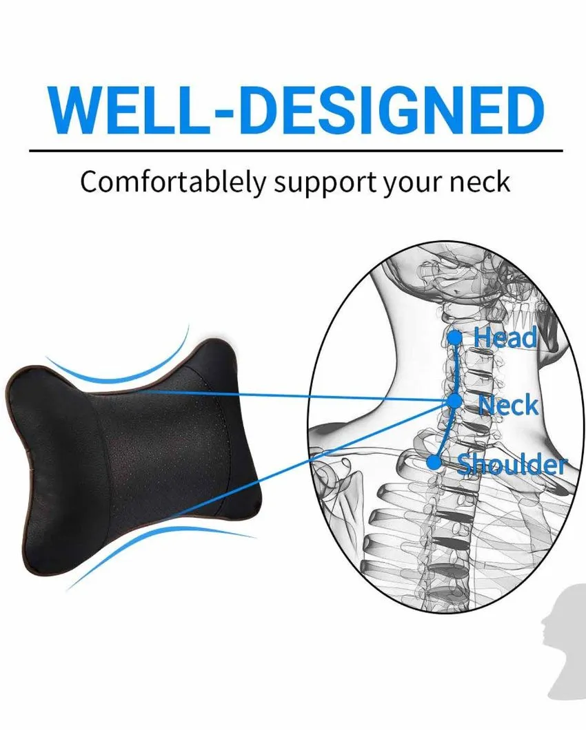 Black Velvet 2 Car Pillows With 2 Neck Rest Pillows