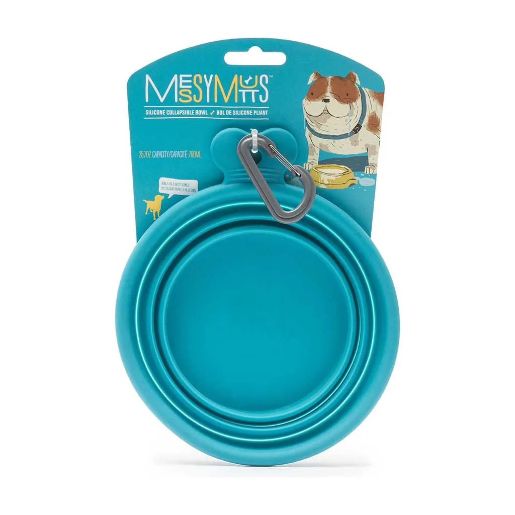 Blue Silicone Collapsible Bowl