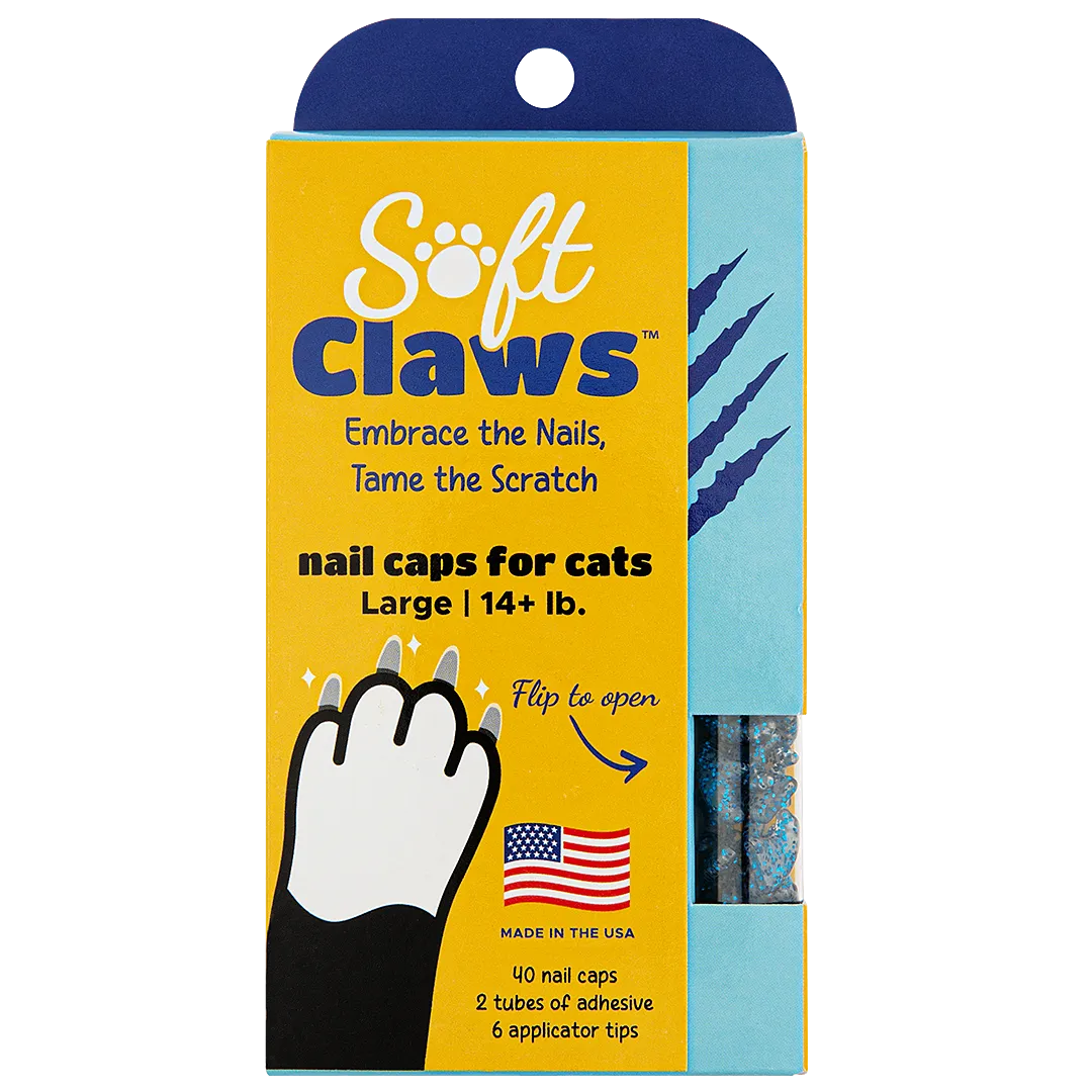 Blue Sparkle Feline Large Nail Caps by Soft Claws