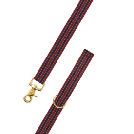 Brick, Navy & Gold Grosgrain Ribbon Dog Leash