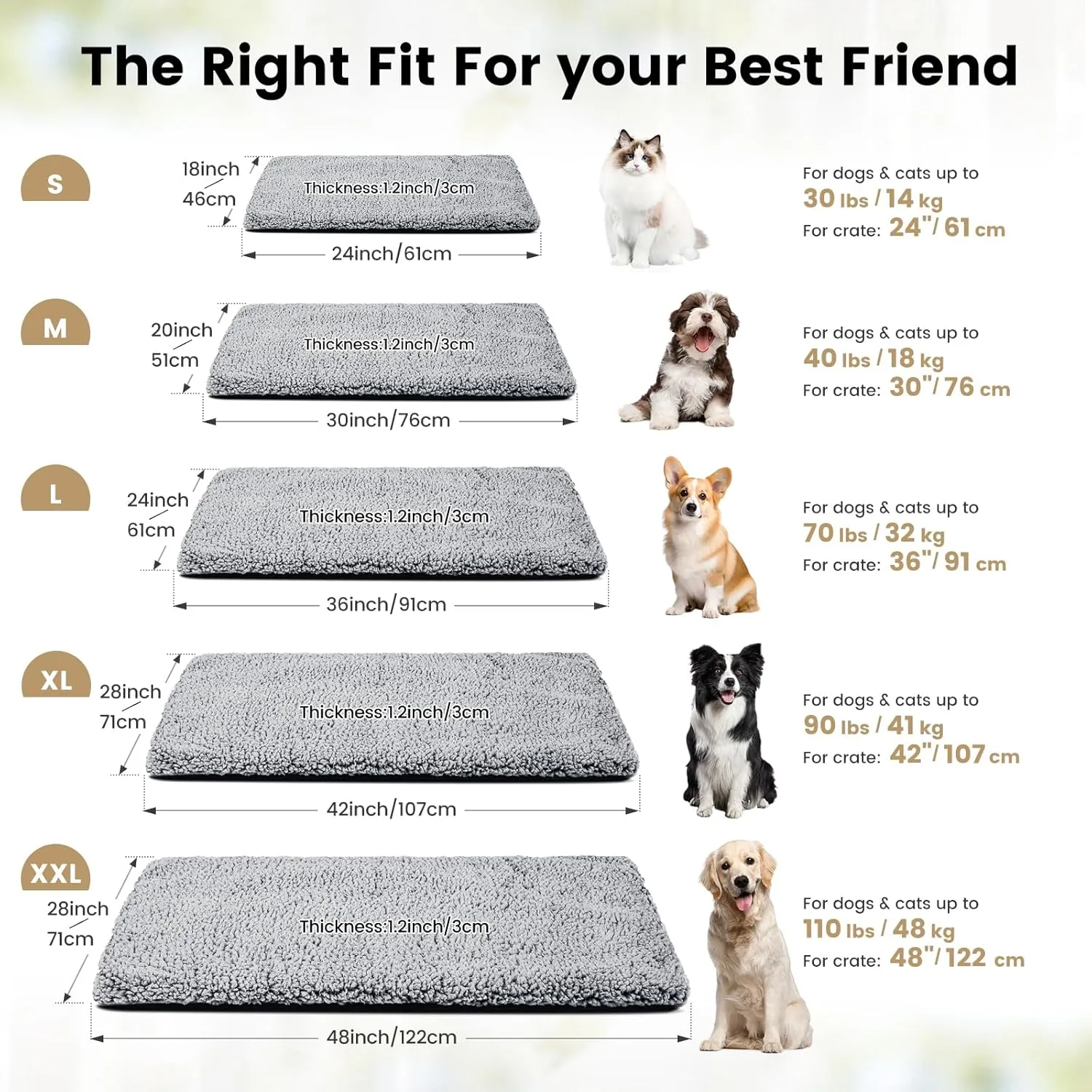 Cat Beds for Indoor Cats Self Heating Kitten Pad for Outdoor Cat House, Self Warming Pet Mat for Small Dog Crate Pad with Removable Washable Cover, Grey 30 Inches
