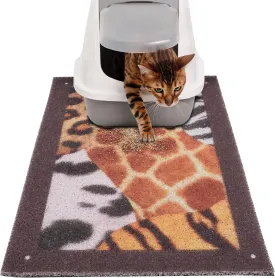 Cat Litter Mat Kitty Litter Trapping Mat 24x16, Traps Mess from Litter Box, Soft on Paws, Easy Clean, Anti Slip, Pet Accessories Rug - Splicing Pattern