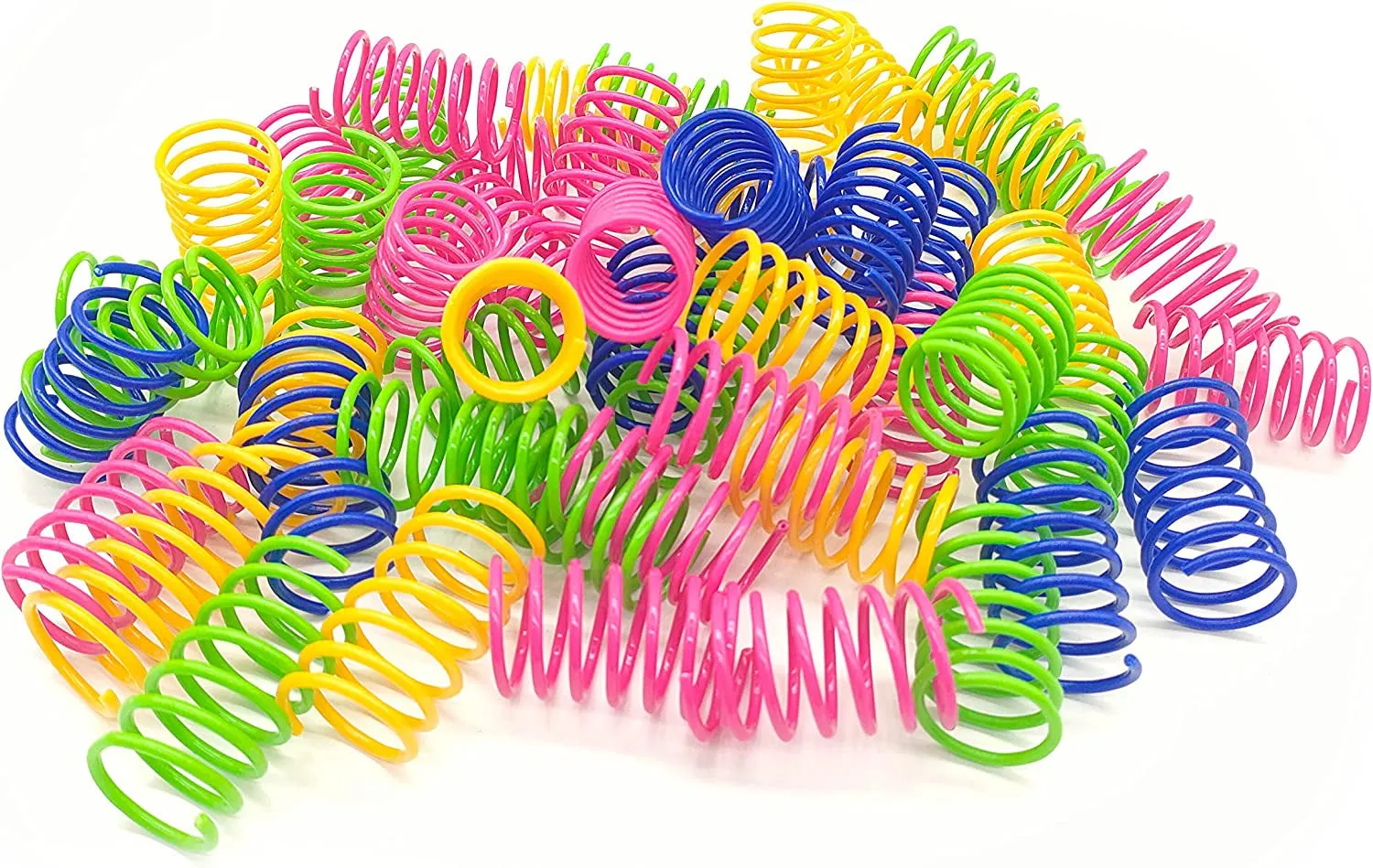 Cat Spring Toys 30 Packs, Plastic Colorful Springs Cat Toys for Cat Kitten Pets, Interactive Cat Toys for Indoor Cats and Kitten