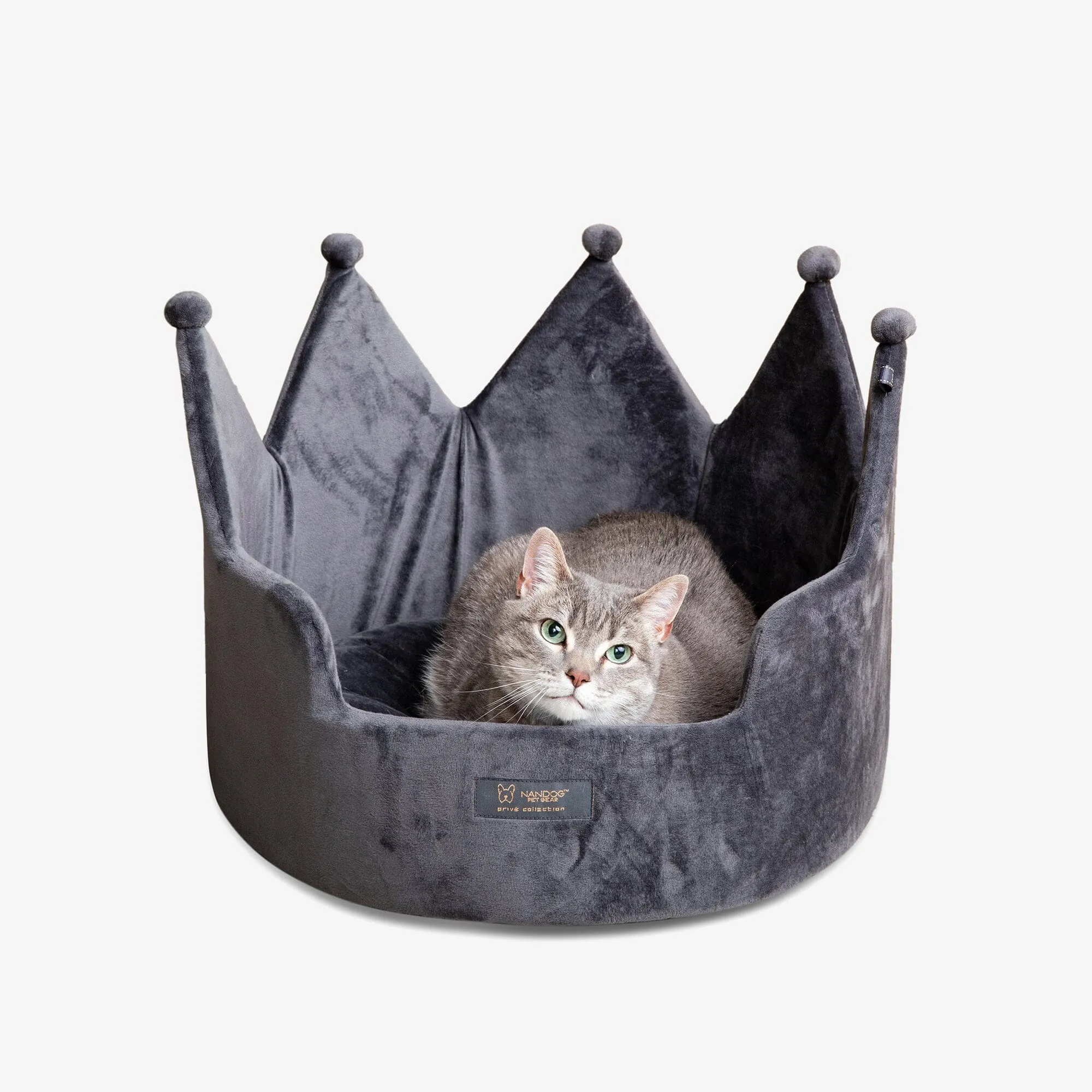 Crown Dog & Cat Fun Bed Cloud Prive Collection - Royal Dark Gray