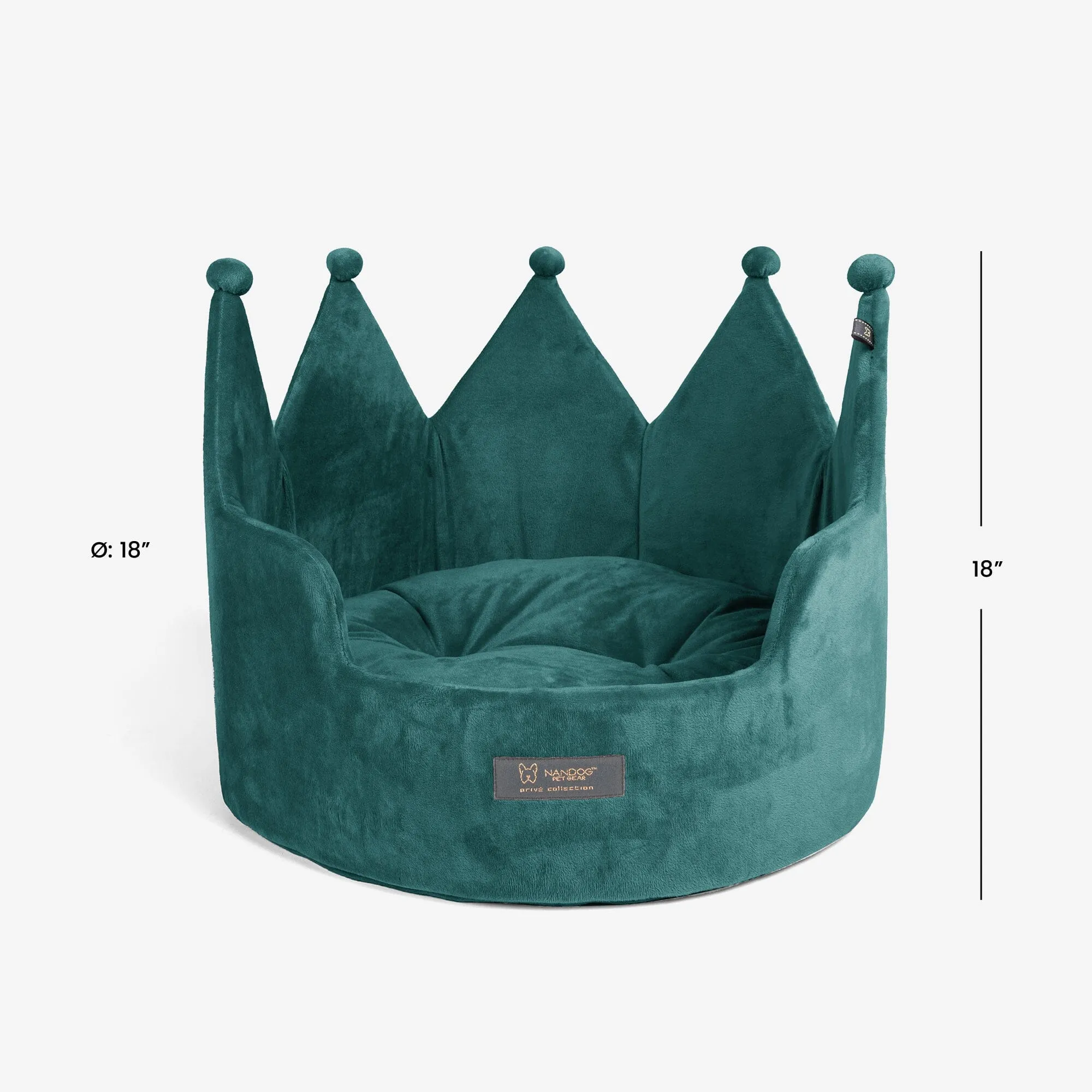 Crown Dog & Cat Fun Bed Cloud Prive Collection - Royal Green