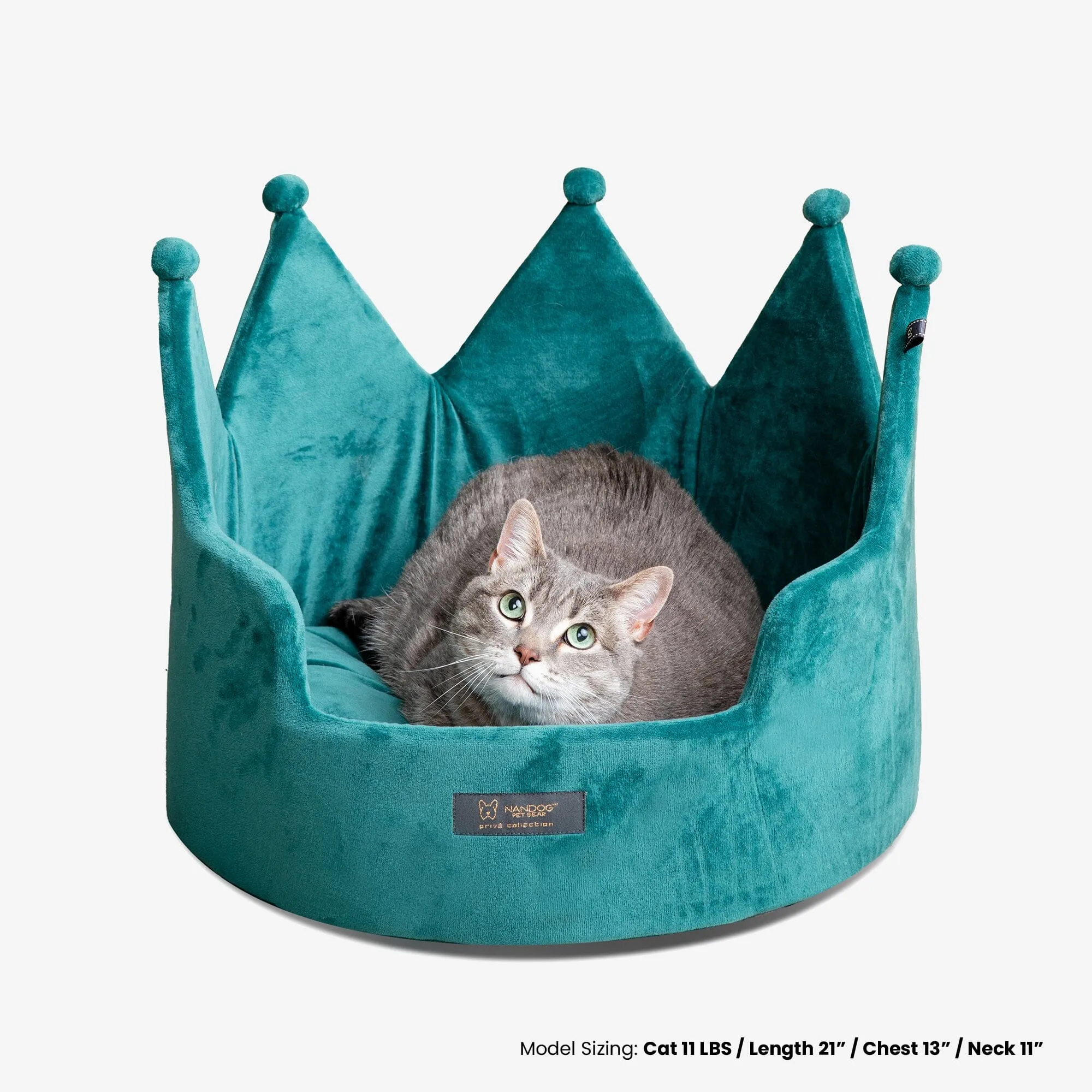 Crown Dog & Cat Fun Bed Cloud Prive Collection - Royal Green