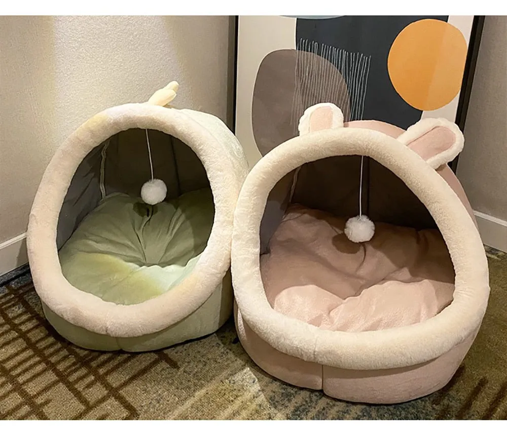 Deep Sleep Cat Bed | Warm Pet Basket | Cozy Cat House | Kitten Lounger Cushion | Cat Nest Tent | Very Soft Small Dog Mat | Bag Cave Cats Bed