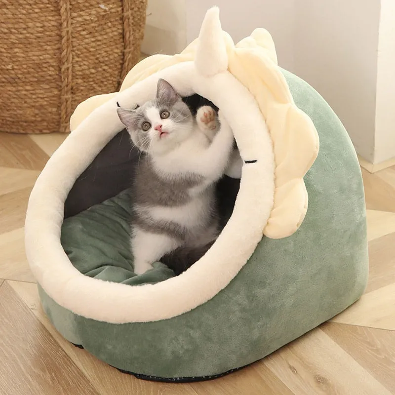 Deep Sleep Cat Bed | Warm Pet Basket | Cozy Cat House | Kitten Lounger Cushion | Cat Nest Tent | Very Soft Small Dog Mat | Bag Cave Cats Bed
