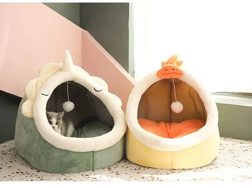 Deep Sleep Cat Bed | Warm Pet Basket | Cozy Cat House | Kitten Lounger Cushion | Cat Nest Tent | Very Soft Small Dog Mat | Bag Cave Cats Bed