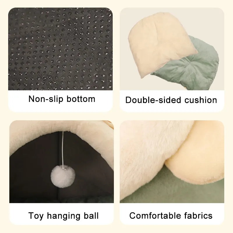 Deep Sleep Cat Bed | Warm Pet Basket | Cozy Cat House | Kitten Lounger Cushion | Cat Nest Tent | Very Soft Small Dog Mat | Bag Cave Cats Bed