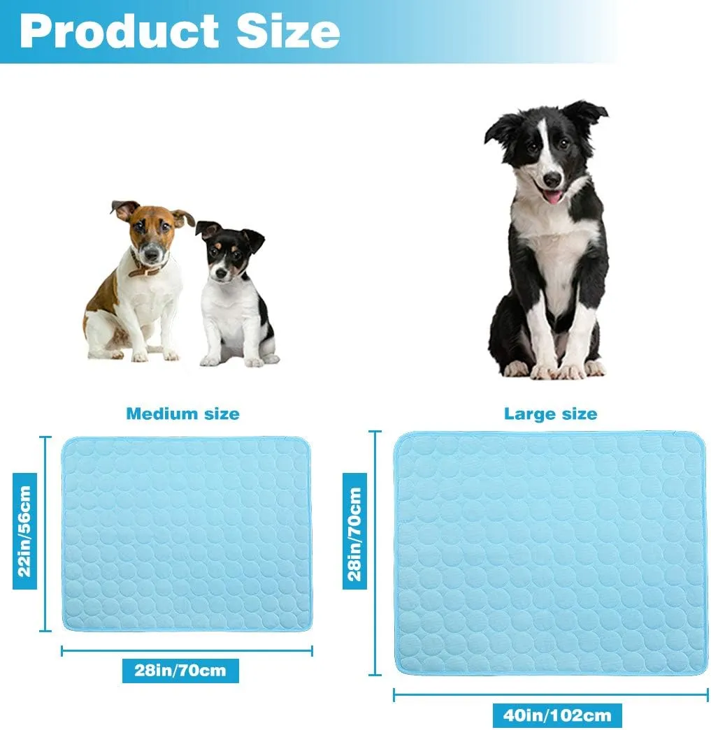 Dog Cooling Mats Pet Cooling Mats Dog Sleeping Mats Dog Cooling Pads Dog Bed Mats Cat Bed Mats Cats Cooling Pad Cool Self Cooling Mat Pet Summer Cooling Mat Sleeping Pad(28x40''/70x100cm, Light Blue)