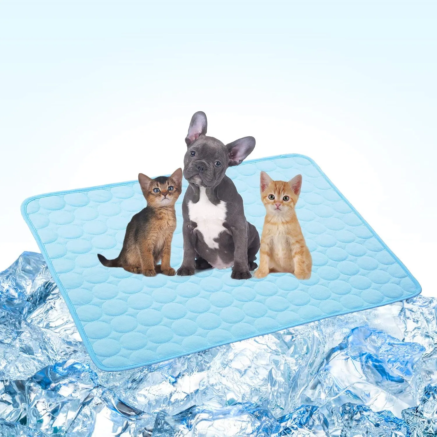 Dog Cooling Mats Pet Cooling Mats Dog Sleeping Mats Dog Cooling Pads Dog Bed Mats Cat Bed Mats Cats Cooling Pad Cool Self Cooling Mat Pet Summer Cooling Mat Sleeping Pad(28x40''/70x100cm, Light Blue)