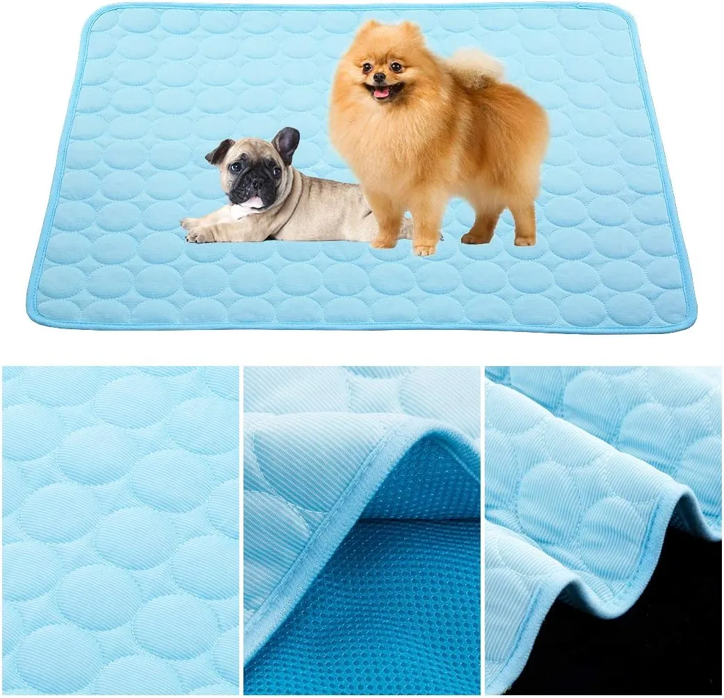 Dog Cooling Mats Pet Cooling Mats Dog Sleeping Mats Dog Cooling Pads Dog Bed Mats Cat Bed Mats Cats Cooling Pad Cool Self Cooling Mat Pet Summer Cooling Mat Sleeping Pad(28x40''/70x100cm, Light Blue)
