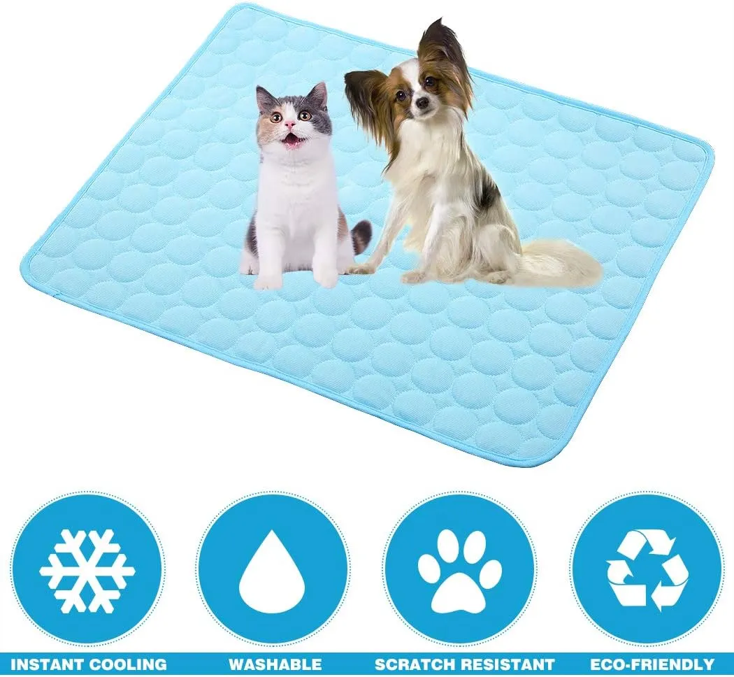 Dog Cooling Mats Pet Cooling Mats Dog Sleeping Mats Dog Cooling Pads Dog Bed Mats Cat Bed Mats Cats Cooling Pad Cool Self Cooling Mat Pet Summer Cooling Mat Sleeping Pad(28x40''/70x100cm, Light Blue)