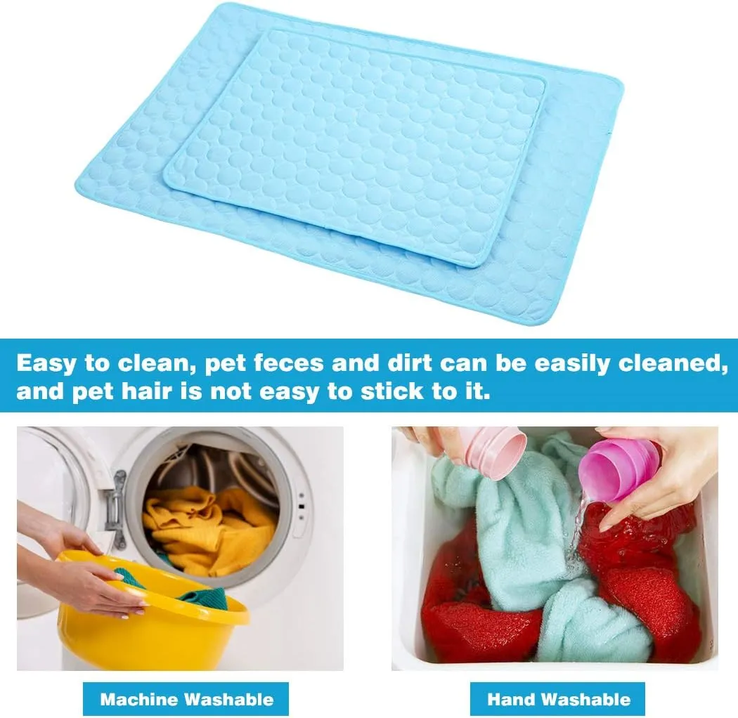 Dog Cooling Mats Pet Cooling Mats Dog Sleeping Mats Dog Cooling Pads Dog Bed Mats Cat Bed Mats Cats Cooling Pad Cool Self Cooling Mat Pet Summer Cooling Mat Sleeping Pad(28x40''/70x100cm, Light Blue)