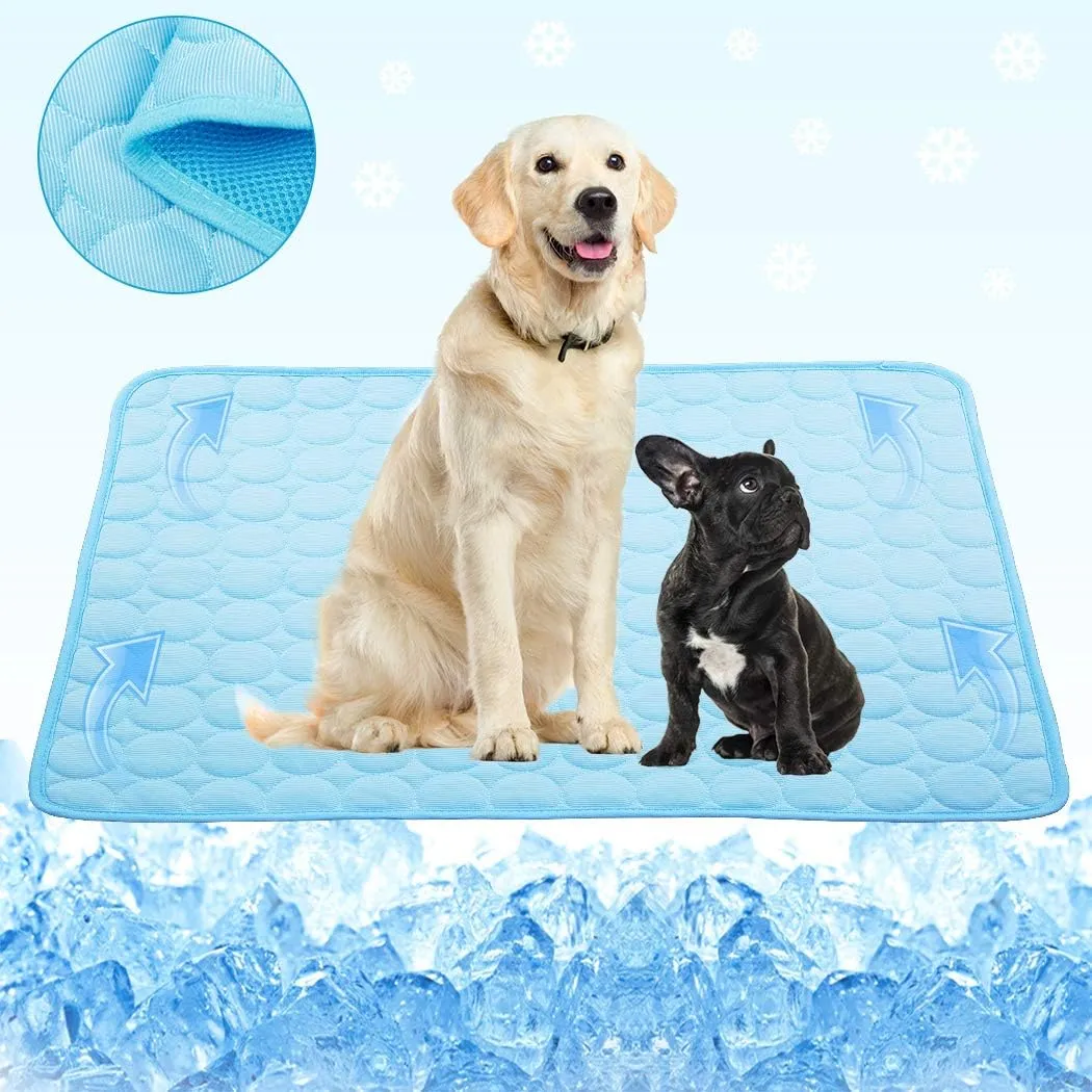 Dog Cooling Mats Pet Cooling Mats Dog Sleeping Mats Dog Cooling Pads Dog Bed Mats Cat Bed Mats Cats Cooling Pad Cool Self Cooling Mat Pet Summer Cooling Mat Sleeping Pad(28x40''/70x100cm, Light Blue)