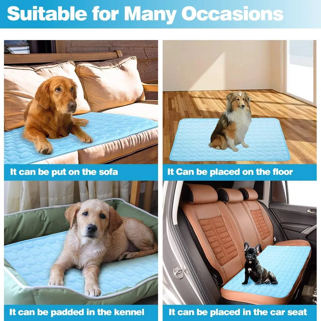 Dog Cooling Mats Pet Cooling Mats Dog Sleeping Mats Dog Cooling Pads Dog Bed Mats Cat Bed Mats Cats Cooling Pad Cool Self Cooling Mat Pet Summer Cooling Mat Sleeping Pad(28x40''/70x100cm, Light Blue)