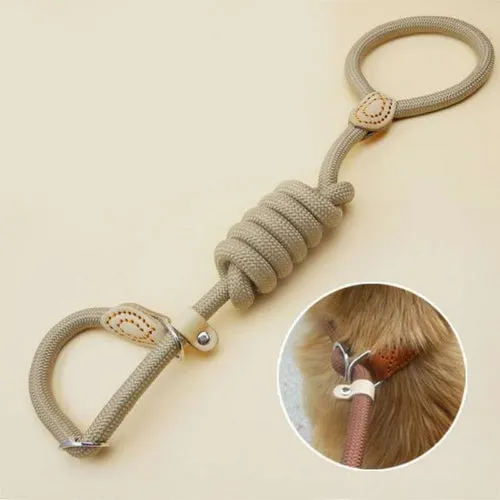 Dog Leash Slip Rope Lead Leash Heavy Duty Braided Rope Adjustable Loop