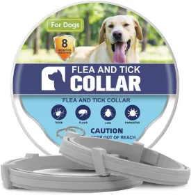 Flea Collar for Dogs, Adjustable Flea & Tick Collars for Large Dogs, 8 Months Protection, 2 Count