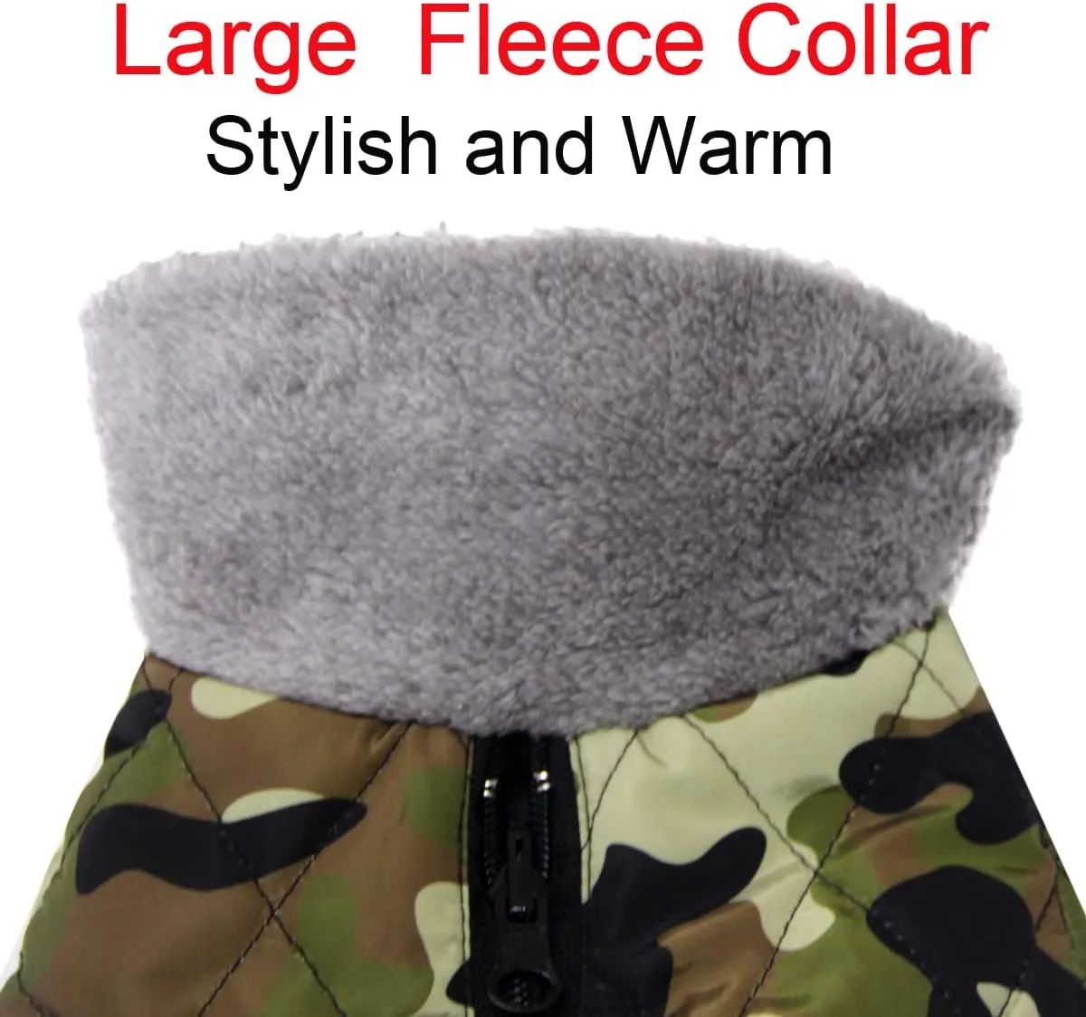 Fleece Collar Reversible Dog Coats for Small Dogs Waterproof Warm Puppy Jacket for Cold Winter,Green Camo S