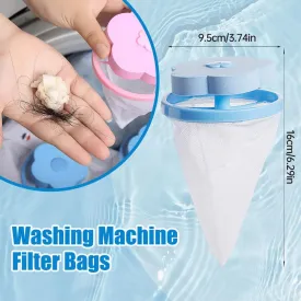 Floating Hair Filtering Mesh Removal, 2025 New Lint Catcher for Washing Machine, Reusable Pet Hair Remover for Laundry, Hair Filter Cleaning Mesh Bag Cat Dog Hair Catcher for Laundry (8, Pink Blue)