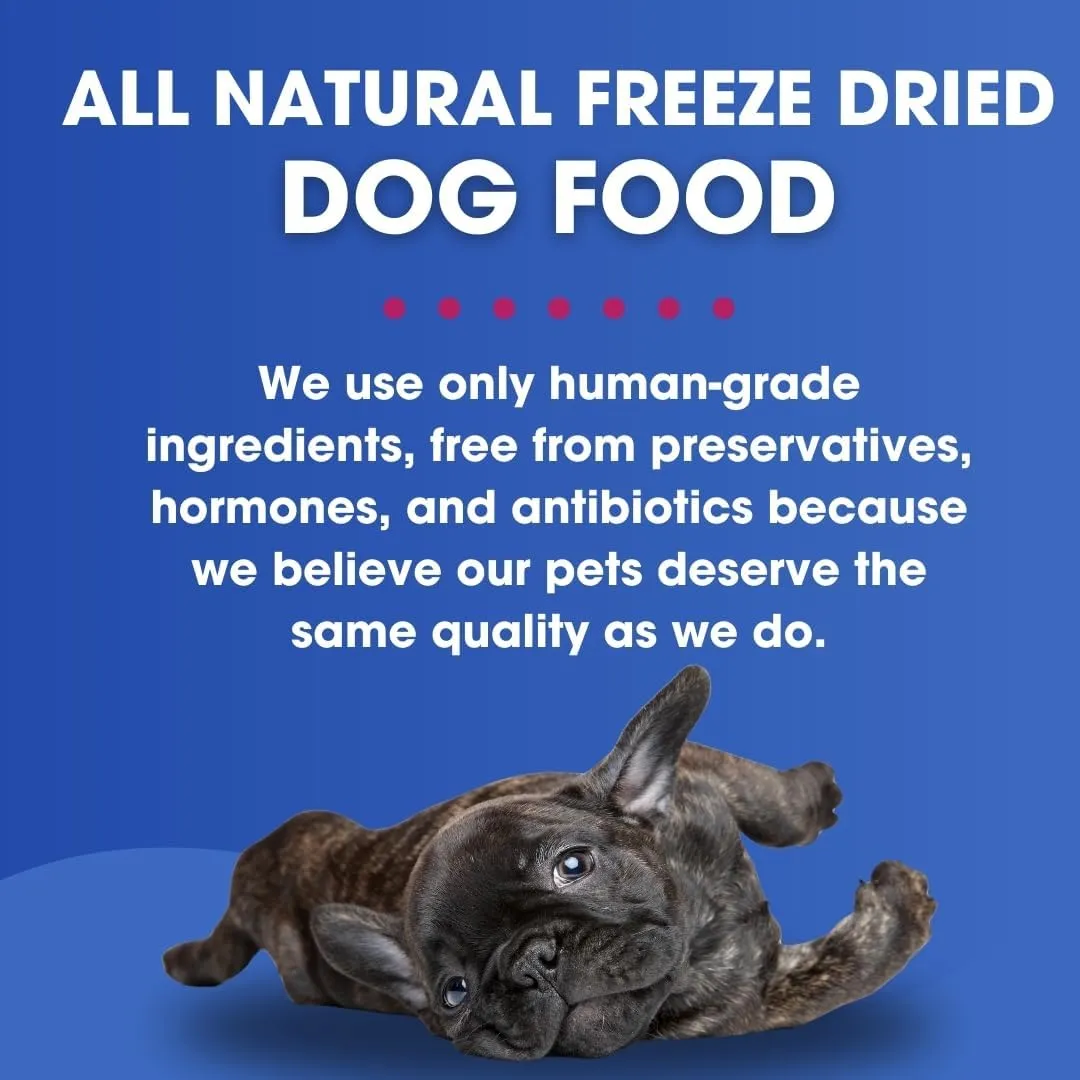 Freeze-Dried Raw Dog Food  Beef  High Protein, Grain-Free, No Fillers or Additives, Complete Meal or Mixer, Supports Healthy Digestion, Joints, and Coat  1.55 lb