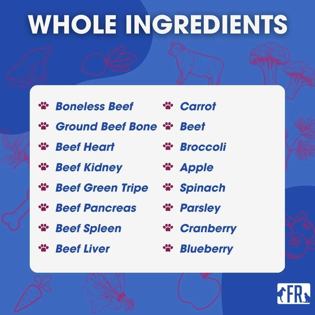 Freeze-Dried Raw Dog Food  Beef  High Protein, Grain-Free, No Fillers or Additives, Complete Meal or Mixer, Supports Healthy Digestion, Joints, and Coat  1.55 lb