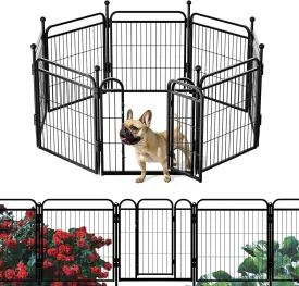 Gardner Pet Dog Playpens, 24" H 8 Panels Dog Pen Outdoor/Indoor Dog Fence Exercise Pen for Small/Medium Dogs, Foldable Pet Play Yard Gate with Gravity Automatic Lock, Pet Playpen, Black