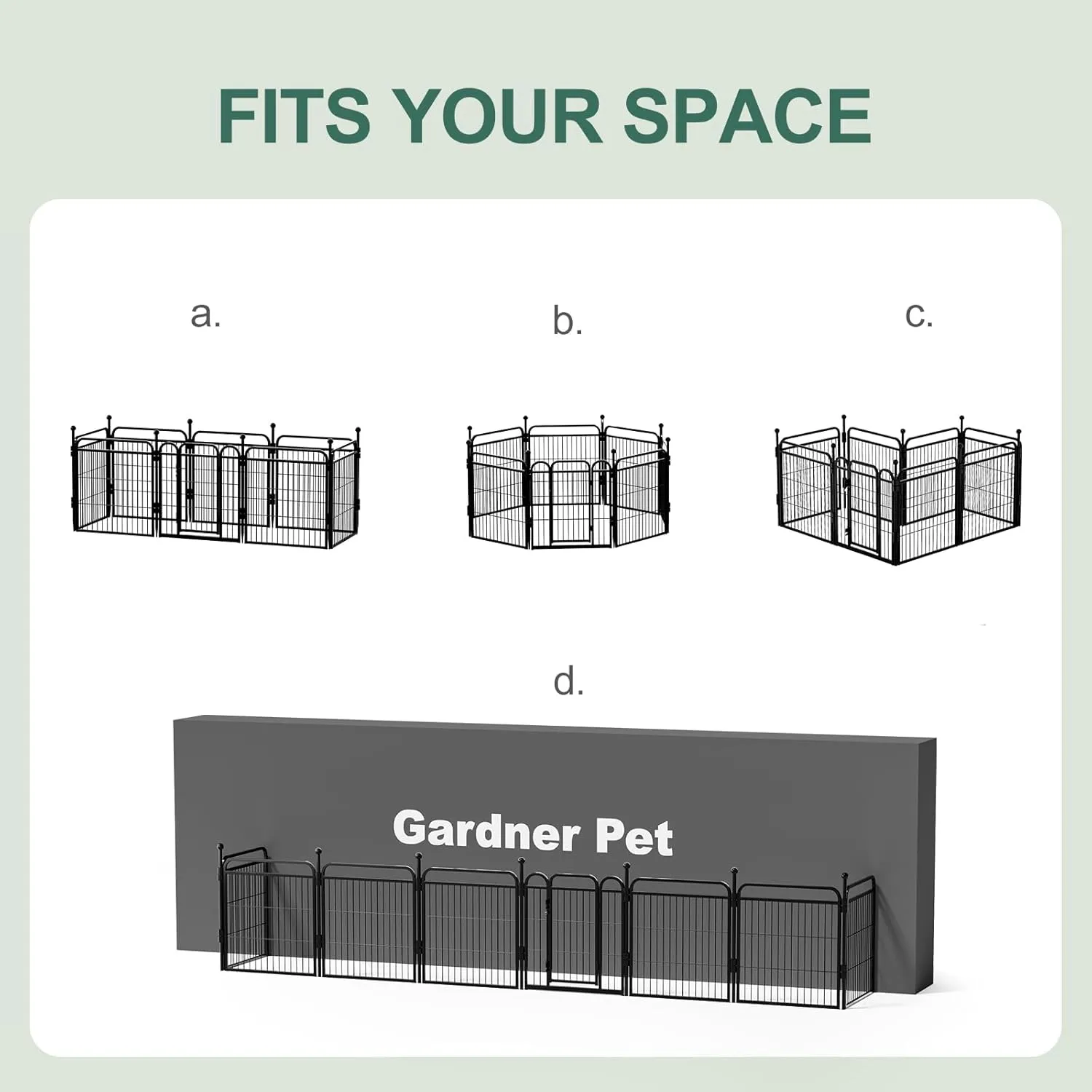 Gardner Pet Dog Playpens, 24" H 8 Panels Dog Pen Outdoor/Indoor Dog Fence Exercise Pen for Small/Medium Dogs, Foldable Pet Play Yard Gate with Gravity Automatic Lock, Pet Playpen, Black