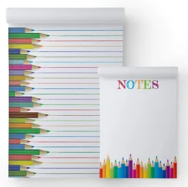 Gotcha Covered Notebooks Colorful Notes Teacher Memo Pads: 2-Pack Notepads for Teachers, School and Classroom, Great Teacher Gifts, 2 Assorted Designs, 50 Sheets Each, 4" x 5.5" | 5.5" x 8.5"