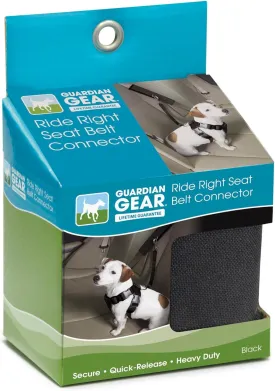 Guardian Gear Ride Right Seat Belt Connectors  Polyester Seat Belt Connectors for Dogs, Black