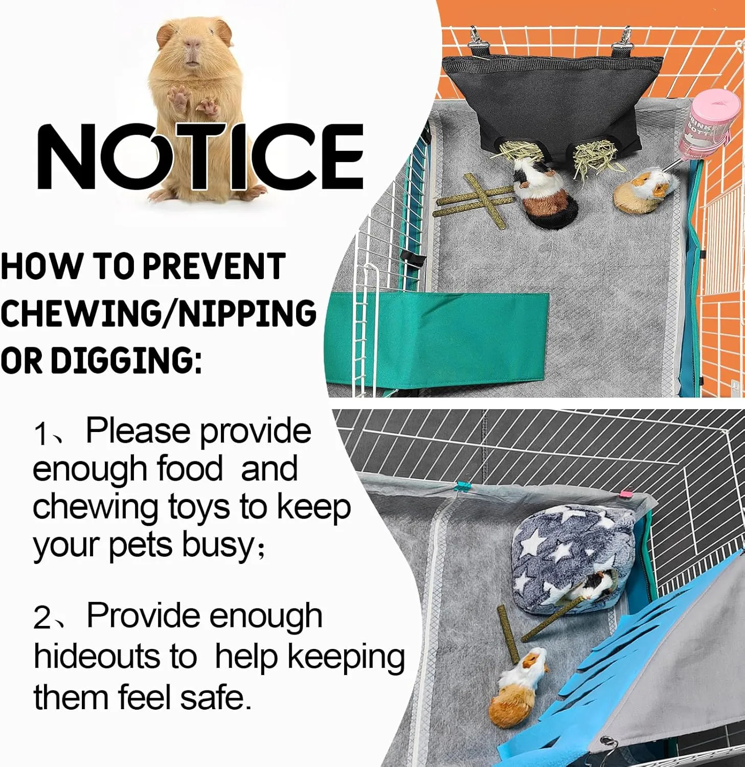 Guinea Pig Bedding, Disposable Guinea Pig Cage Liners, Charcoal Odor Controlling Absorbent Waterproof Pee Pads for Rabbits, Hamster and Other Small Animals. 18''x31'',50 Count