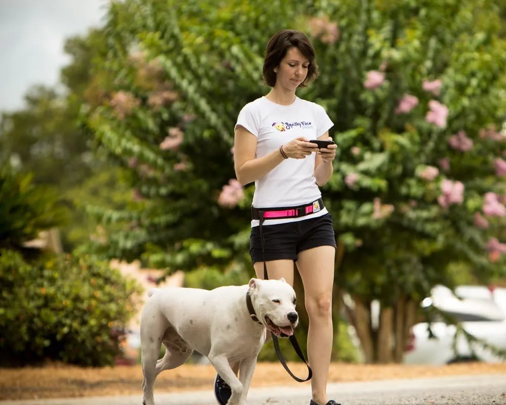 Hands Free Dog Leash Belt - Medium-Large - Neon Orange