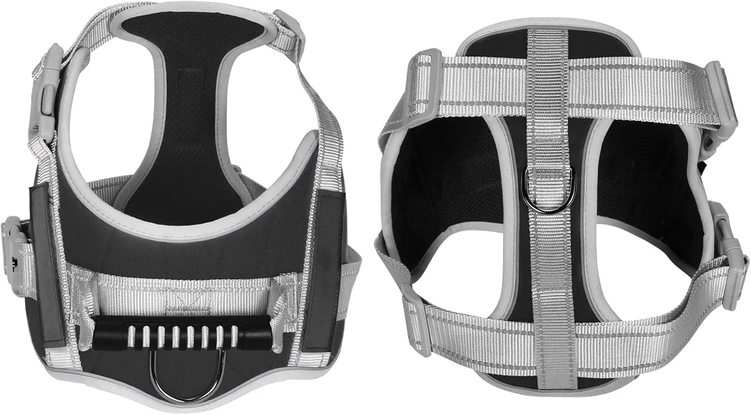 Heavy Duty No-Pull Dog Harness and Leash Set for Large Dogs - Reflective Adjustable Training Vest with Handle, Oxford Fabric, Easy Control (Black, Size L)