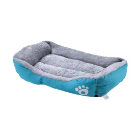 Homestic Dog & Cat Bed|Super Soft Plush Top Pet Bed|Oxford Cloth Polyester Filling|Machine Washable Dog Bed|Rectangular Cat Bed with Rise-Edge Pillow|QY036B-S|Sky Blue