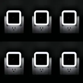 KINUR LED Night Lights Plug into Wall Daylight Color with Dusk to Dawn Night Light Plug in Sensor for Kids Room, Bedroom, Bathroom, Baby Nursery,Stair Lights, Hallway Light 6 Pack