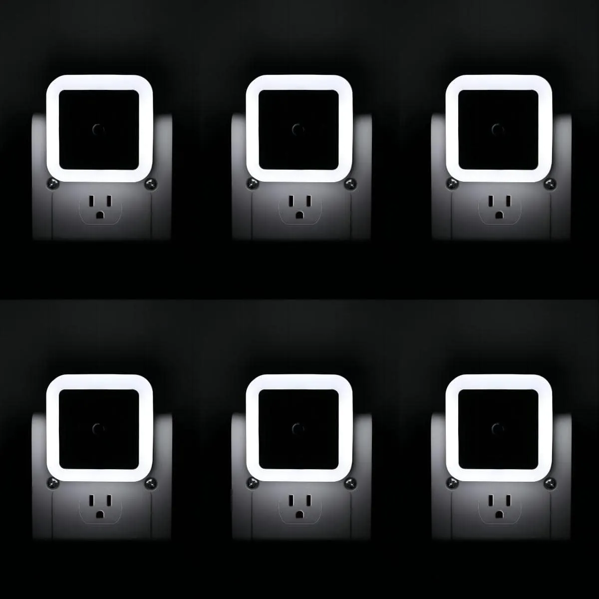 KINUR LED Night Lights Plug into Wall Daylight Color with Dusk to Dawn Night Light Plug in Sensor for Kids Room, Bedroom, Bathroom, Baby Nursery,Stair Lights, Hallway Light 6 Pack