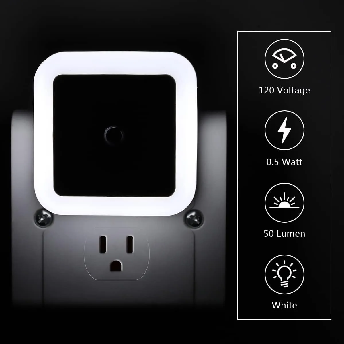 KINUR LED Night Lights Plug into Wall Daylight Color with Dusk to Dawn Night Light Plug in Sensor for Kids Room, Bedroom, Bathroom, Baby Nursery,Stair Lights, Hallway Light 6 Pack